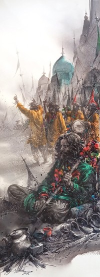 Ali Abbas, 11 x 30 inch, Watercolor on Paper, Figurative Painting-AC-AAB-316